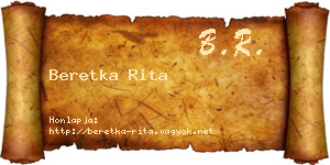 Beretka Rita névjegykártya
